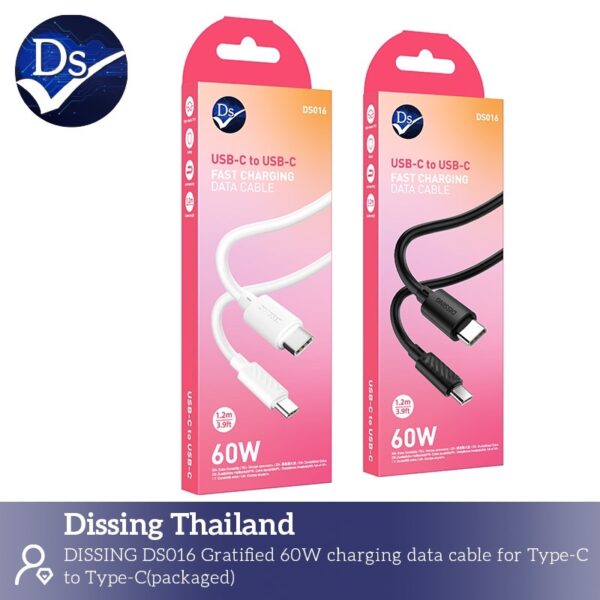 S__3121166 สายชาร์จ usbc to c pd 60w 1.2m ขาว ซิลิโคน